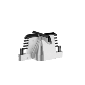 Cleaning head for double shot portafilter with flat bottom angled soft rubber