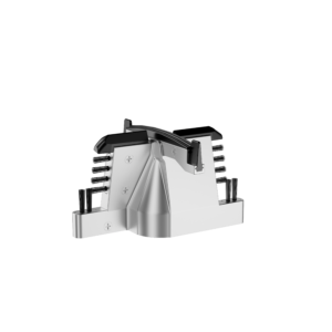 Cleaning head for double shot portafilter with curved-bottom right-angle soft rubber